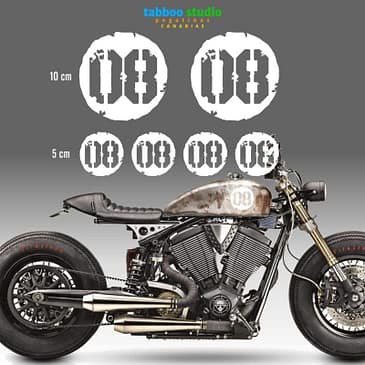 Round Cafe racer numbers