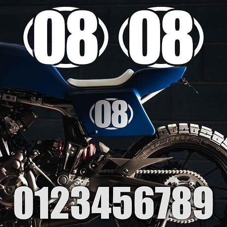 Numeri adesivi personalizzati ovali per moto